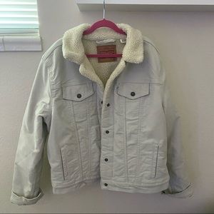 Levis Cream Corduroy Sherpa Jacket